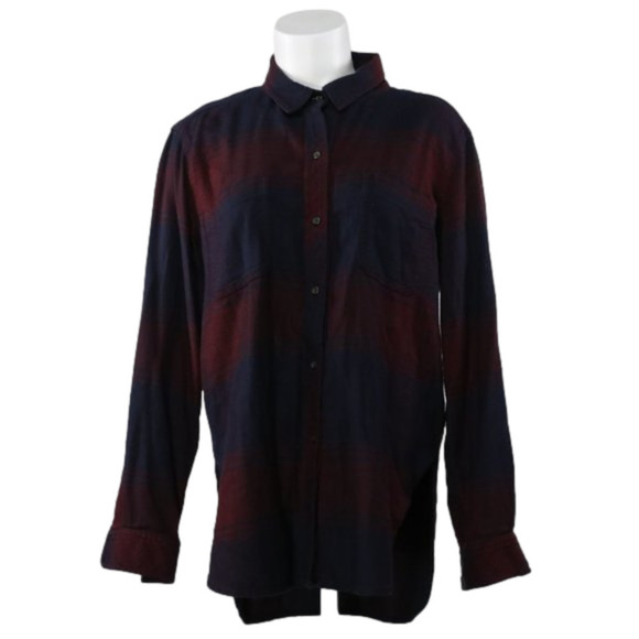 ATHLETA Women's Button Down Shirt Size:M Blue Red - Picture 1 of 4